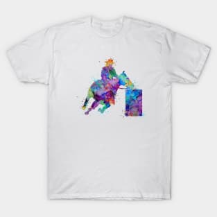Barrel Racer Boy Colorful Watercolor Rodeo Gift T-Shirt